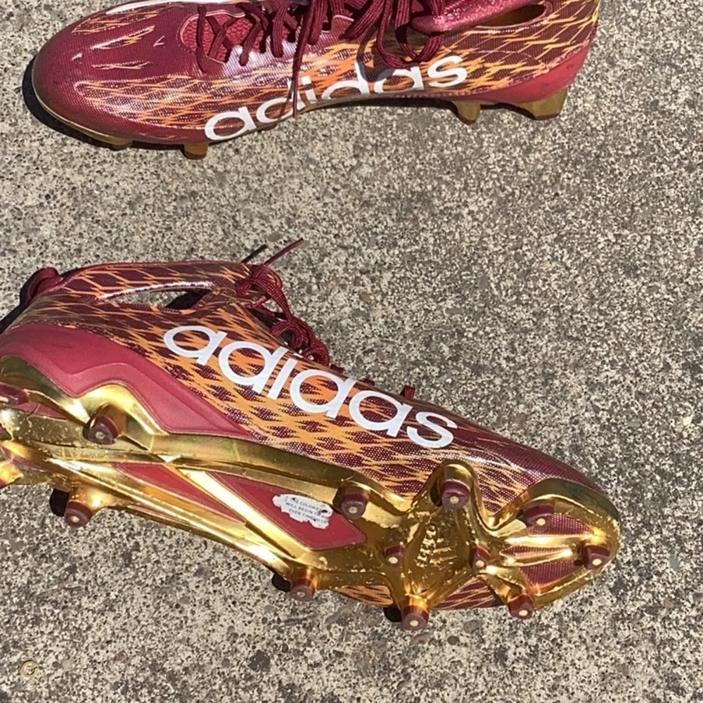 Adidas Men’s Maroon and Gold Athletic Cleats